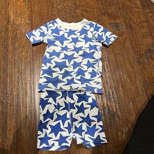 Hanna Andersson white pajamas with blue stars